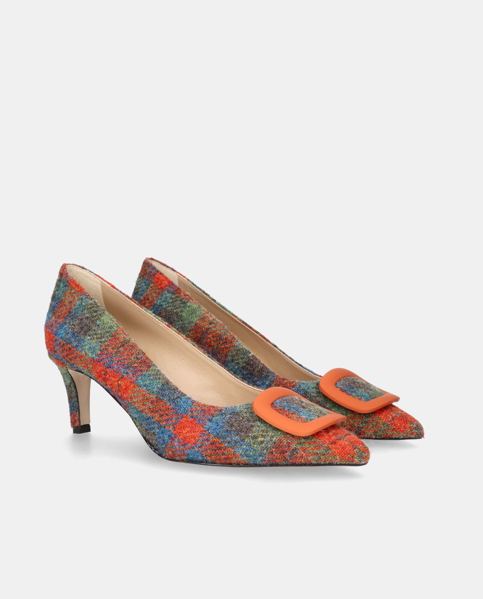 Zapatos de salón noa de mujer en tejido estampado - Mascaró - Naranja Naranja-3