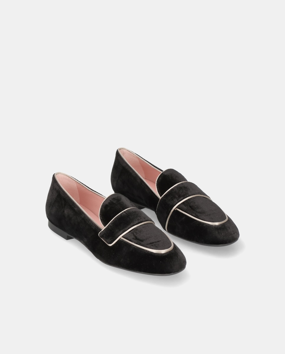 Bailarinas planas carla de mujer en terciopelo - Pretty Ballerinas - Negro Negro-3