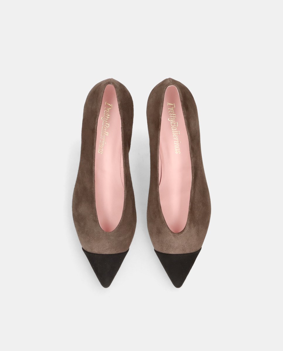 Bailarinas con tacón kendall de mujer en ante suave - Pretty Ballerinas - Gris Gris-2