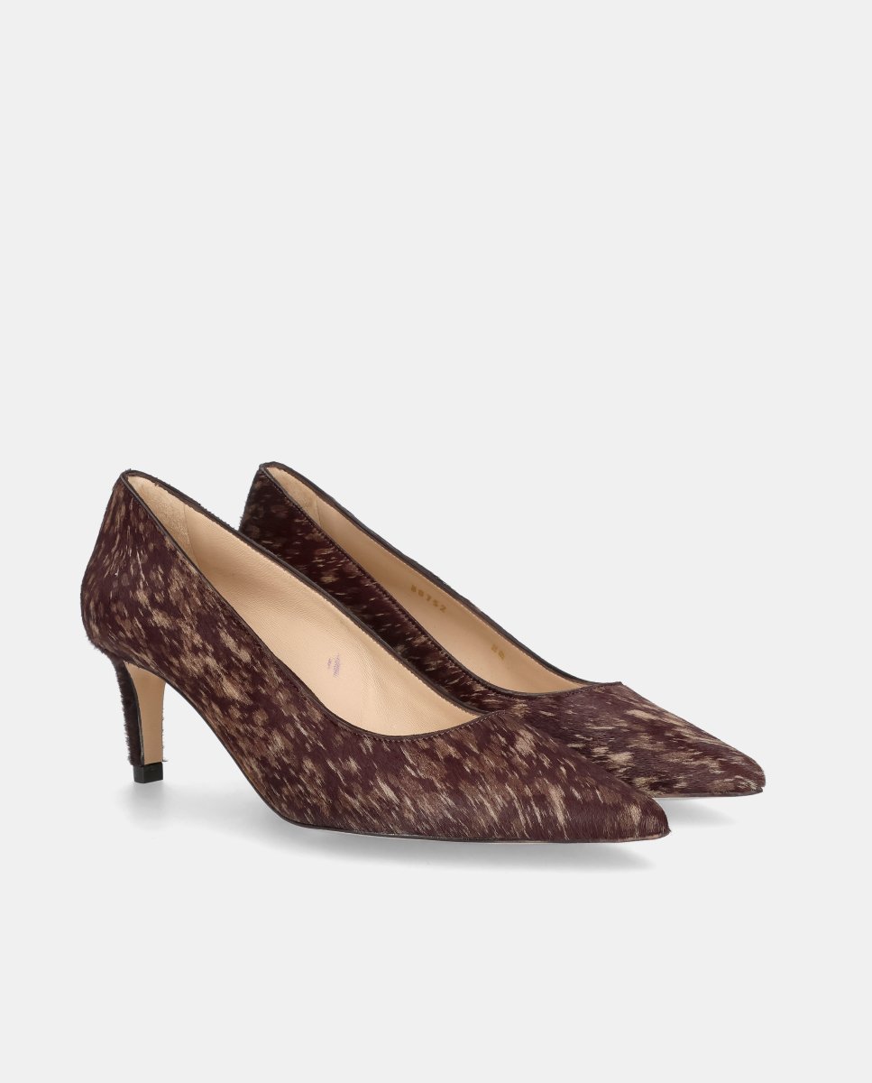 Zapatos de salón noa de mujer en poni estampado - Mascaró - Marrón Marrón-3