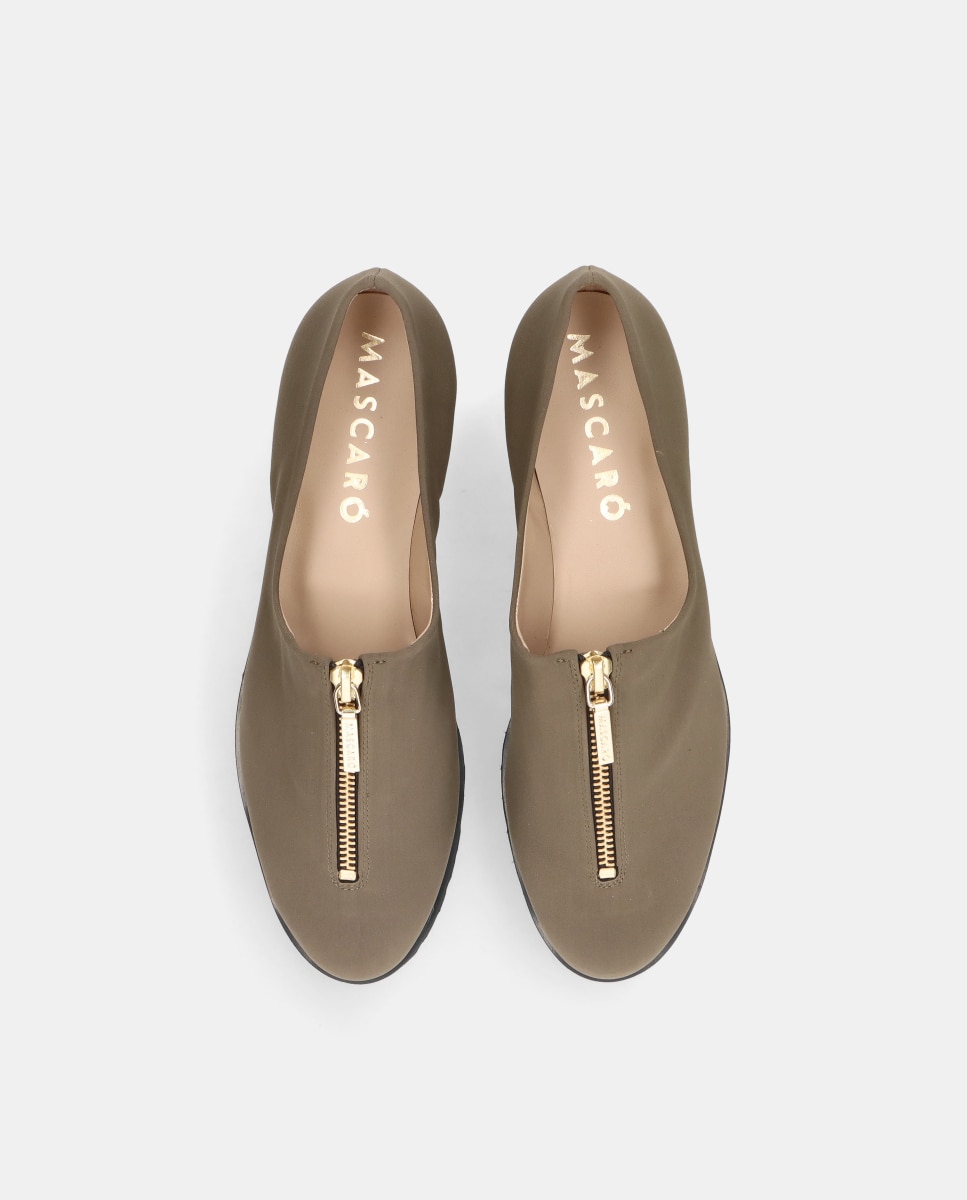 Mocasines charlize de mujer en tela elástica - Mascaró - Verde Verde-2