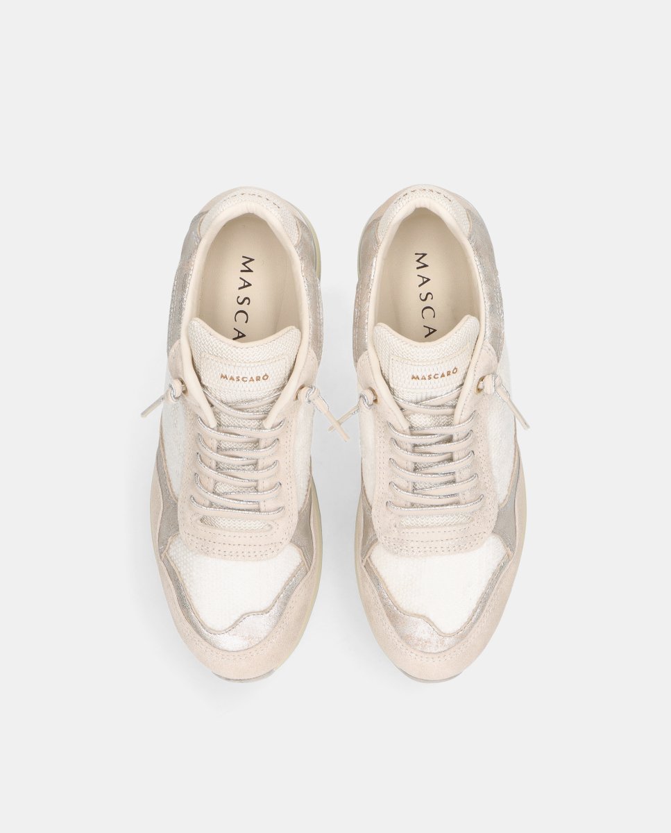 Zapatillas deportivas amaya de mujer en piel y tela - Mascaró - Beige Beige-2