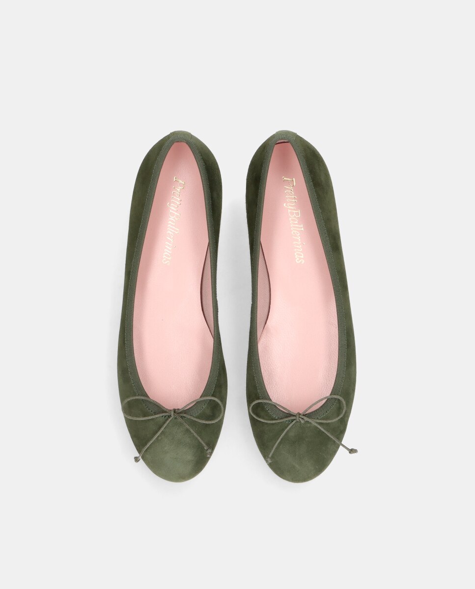 Bailarinas planas Nicole de mujer en ante suave - Pretty Ballerinas - Verde Verde-2