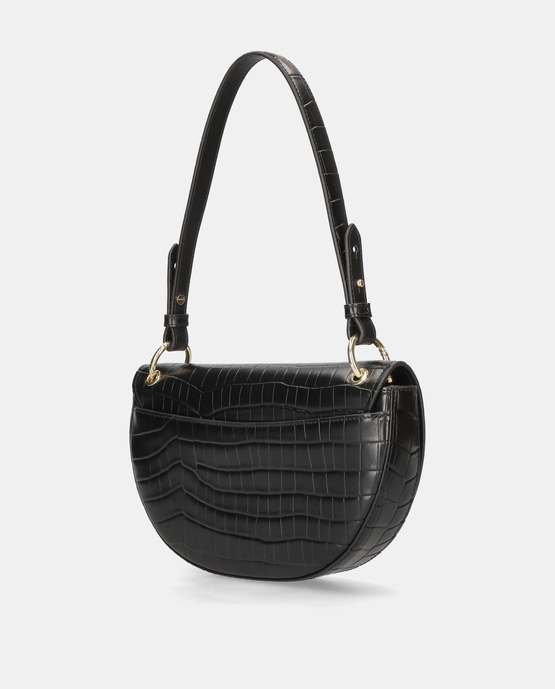 Bolso de hombro de mujer en piel - Mascaró - Negro Negro-3