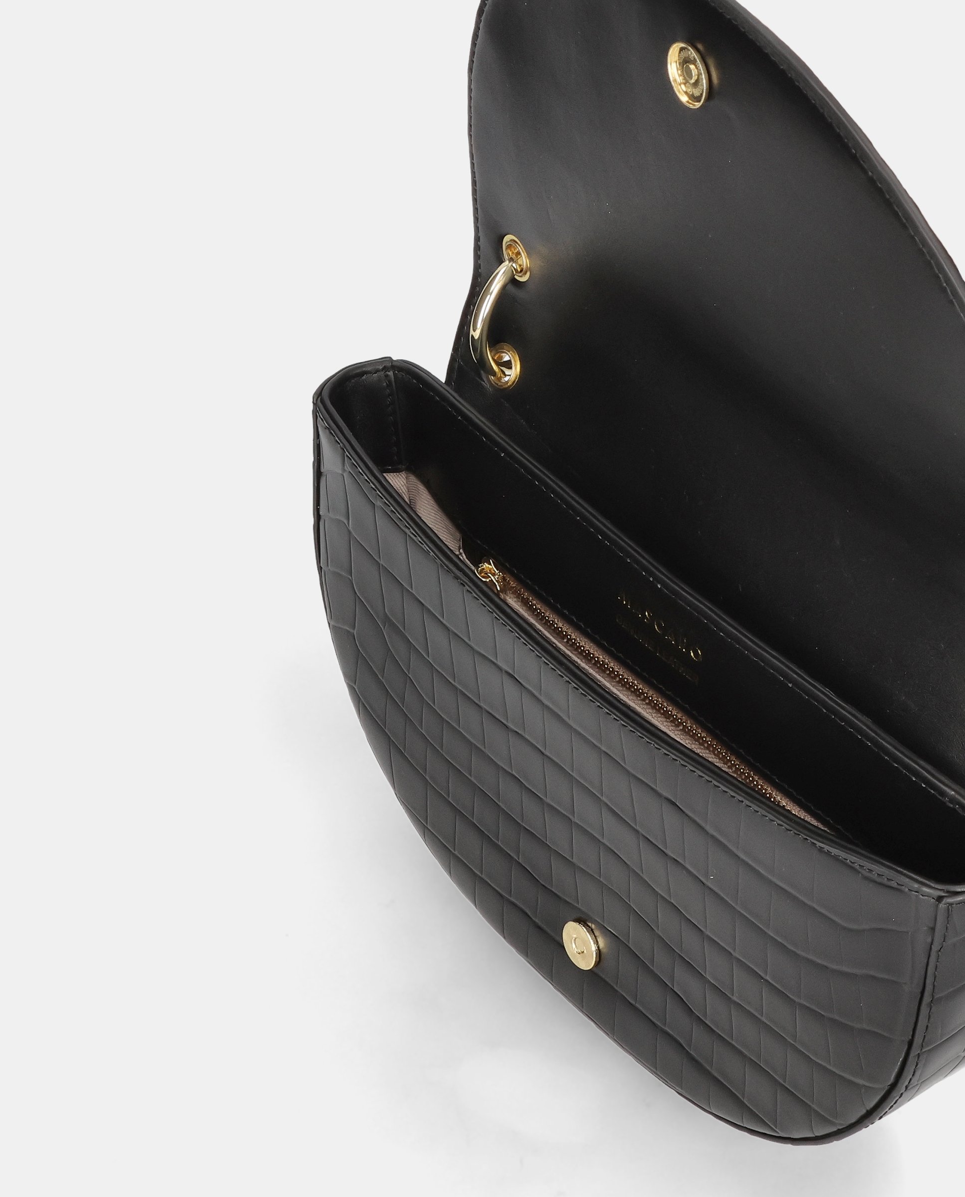 Bolso de hombro de mujer en piel - Mascaró - Negro Negro-2