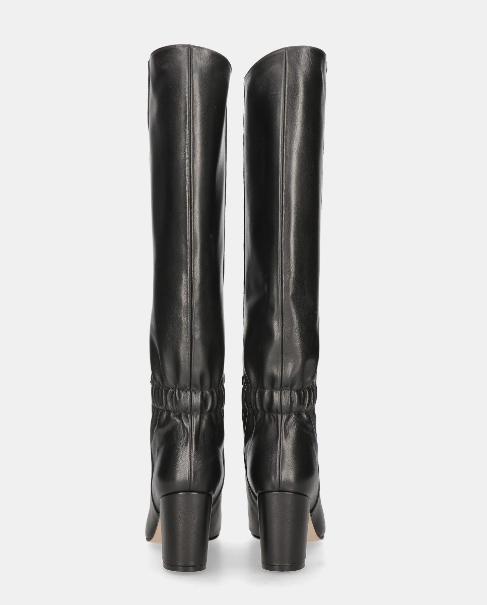 Botas altas alix de mujer en piel - Mascaró - Negro Negro-3