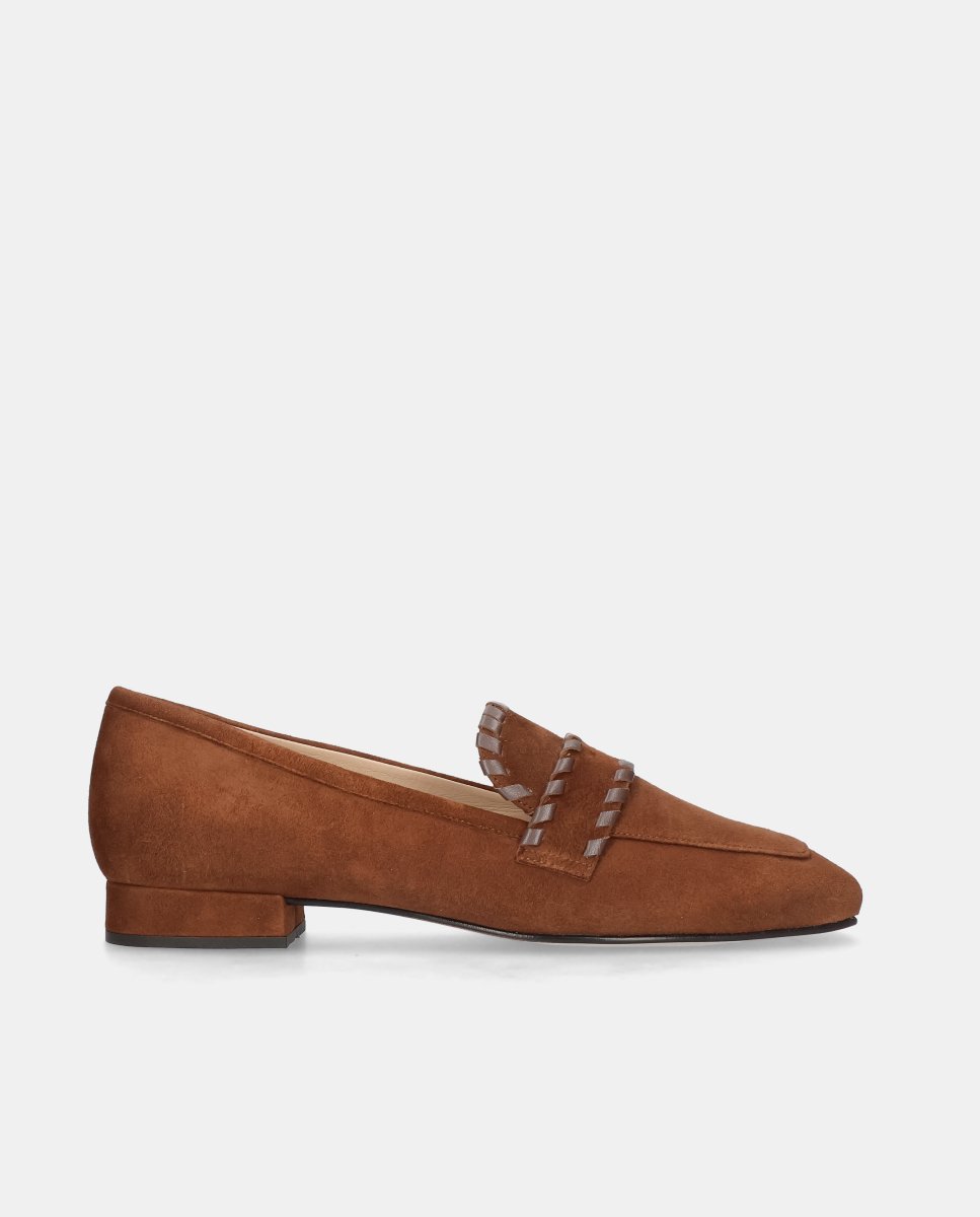 Mocasines mayra de mujer en ante suave - Mascaró - Marrón Marrón-1