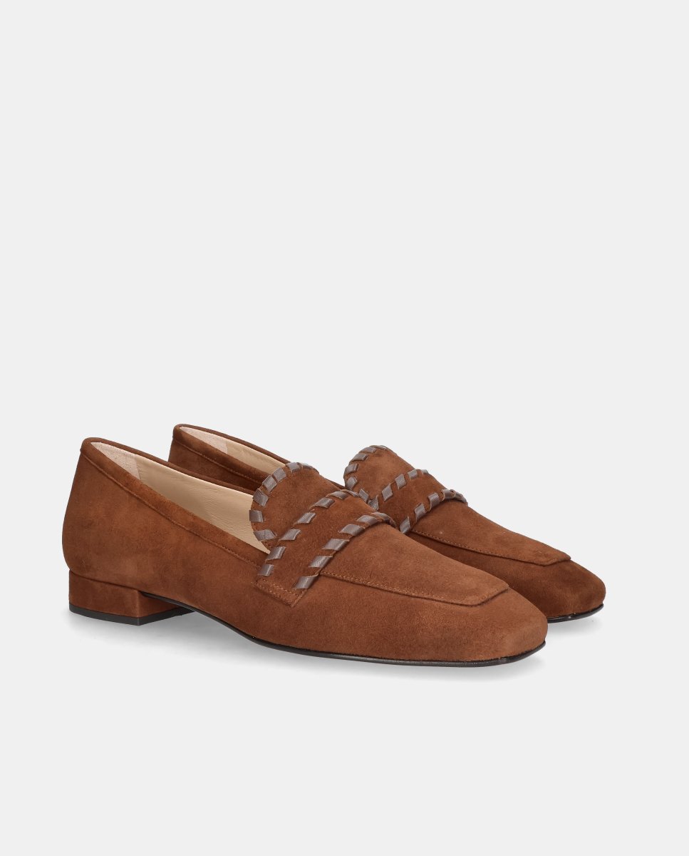 Mocasines mayra de mujer en ante suave - Mascaró - Marrón Marrón-3