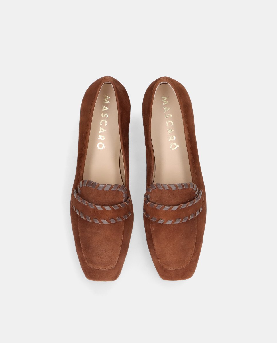 Mocasines mayra de mujer en ante suave - Mascaró - Marrón Marrón-2