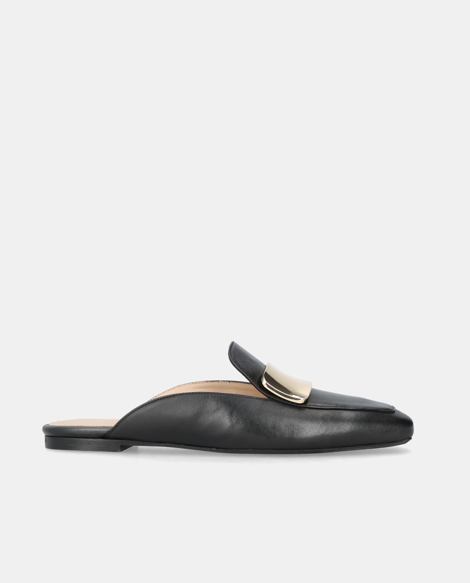 Imagen 0 de Mules camille de mujer en napa suave Negro