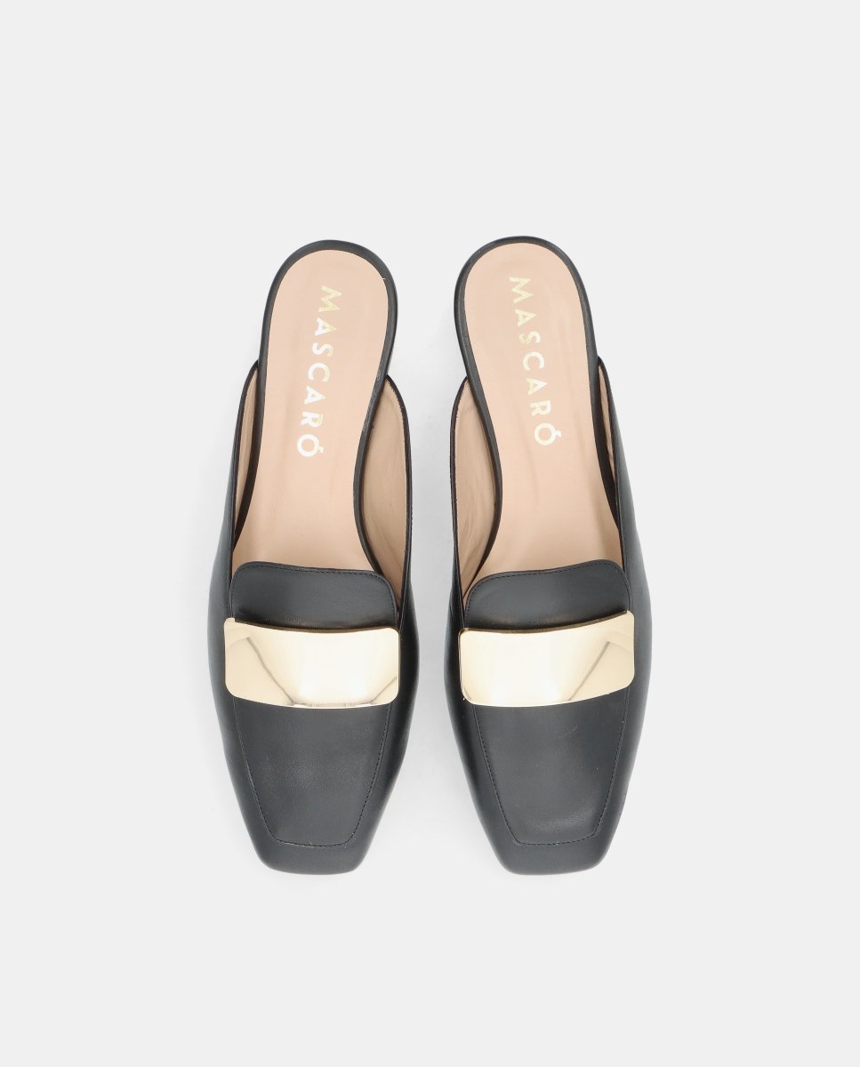 Mules camille de mujer en napa suave - Mascaró - Negro Negro-2