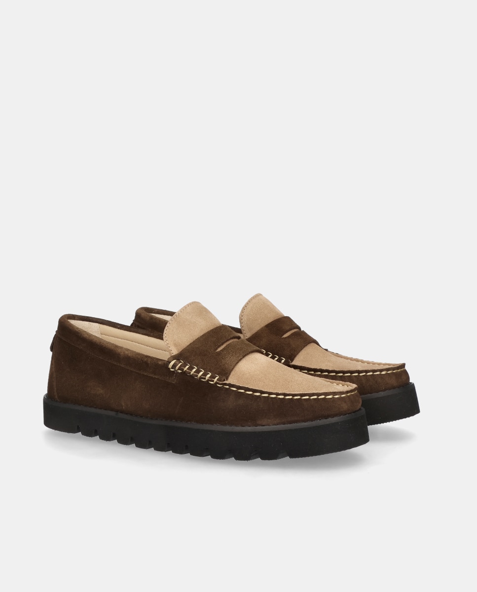 Mocasines josephine de mujer en ante - Mascaró - Verde Verde-3