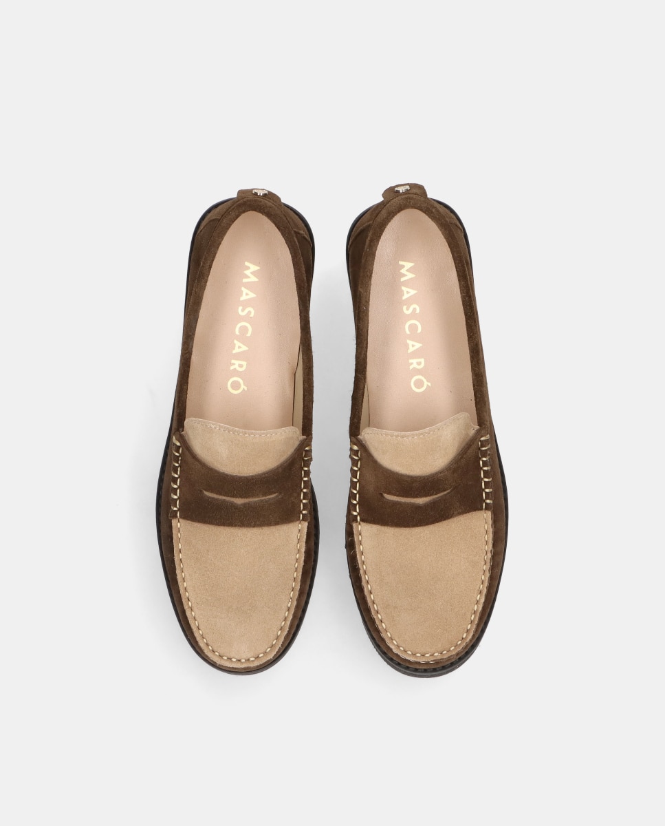 Mocasines josephine de mujer en ante - Mascaró - Verde Verde-2