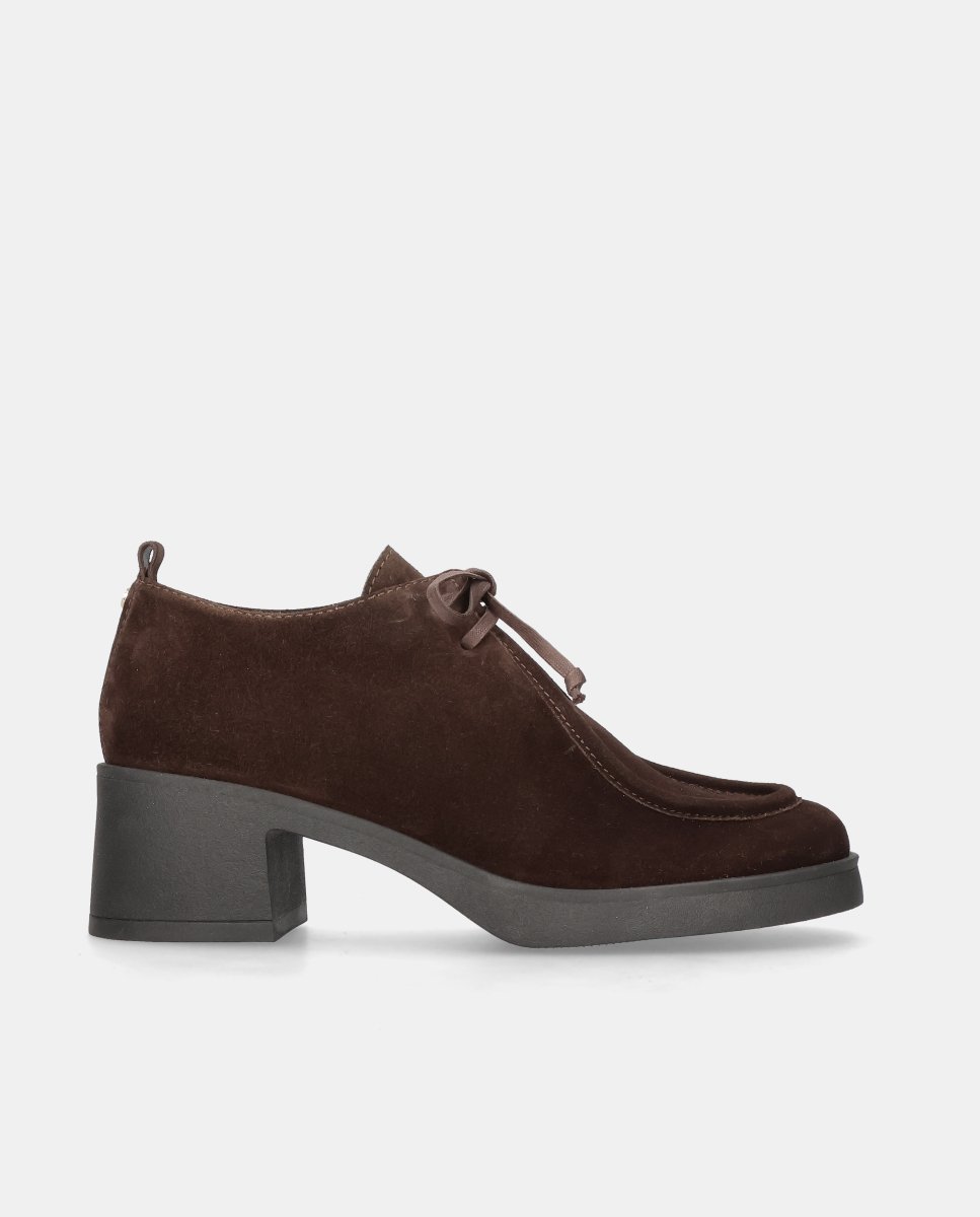 Zapatos acordonados lilou de mujer en ante - Mascaró - Marrón Marrón-1