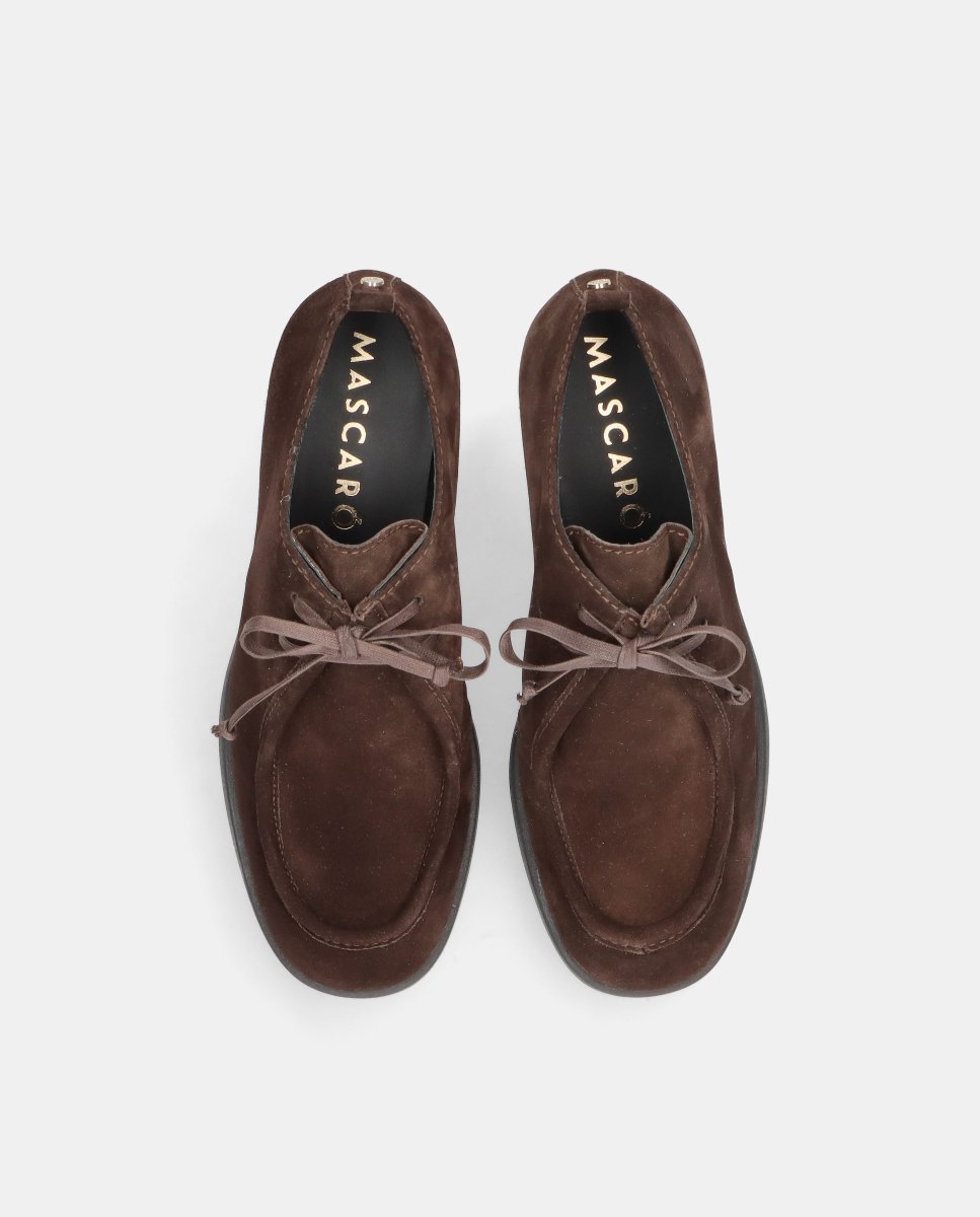 Zapatos acordonados lilou de mujer en ante - Mascaró - Marrón Marrón-2