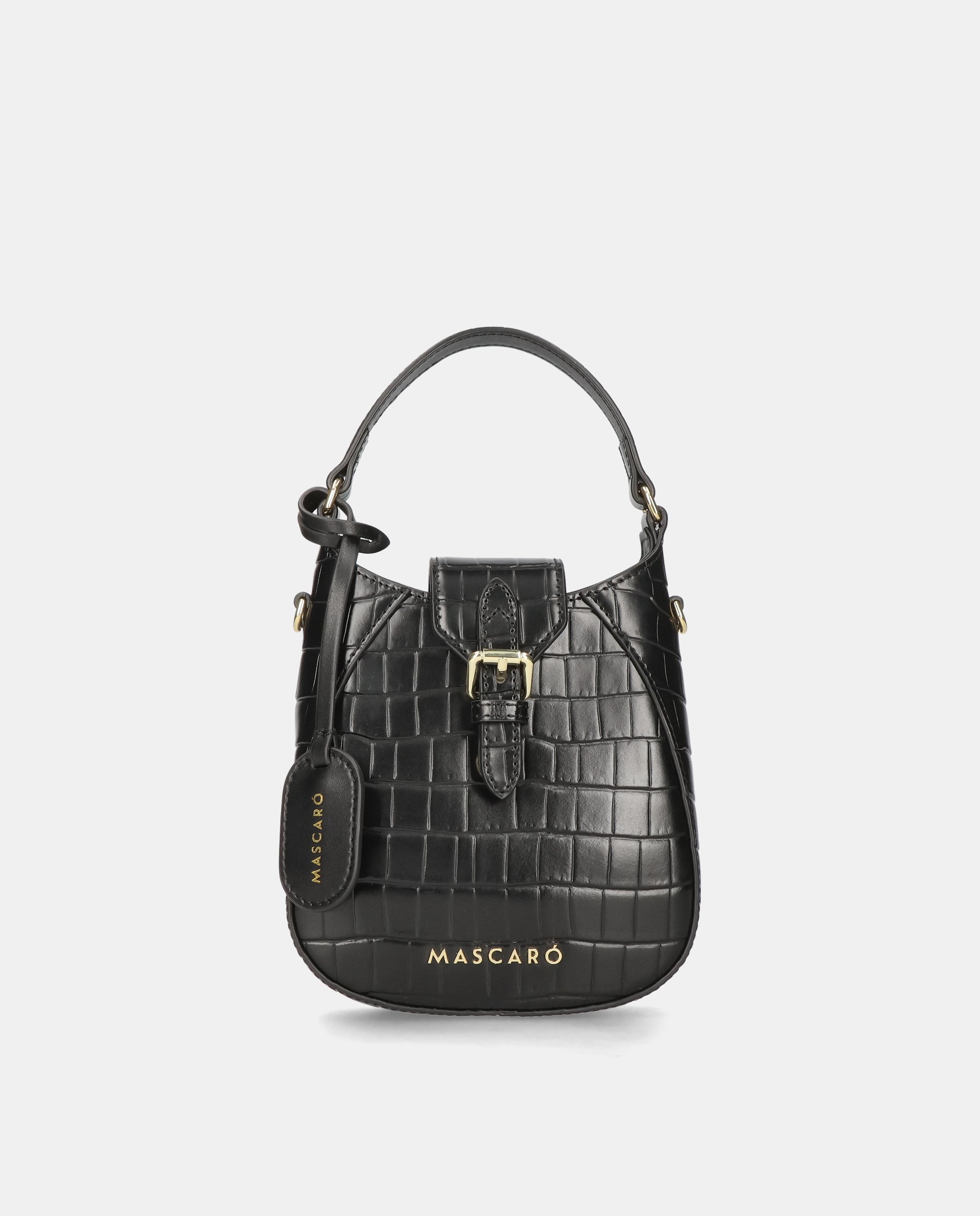 Imagen 0 de Bolso mini de mujer en piel con asa ajustable Negro