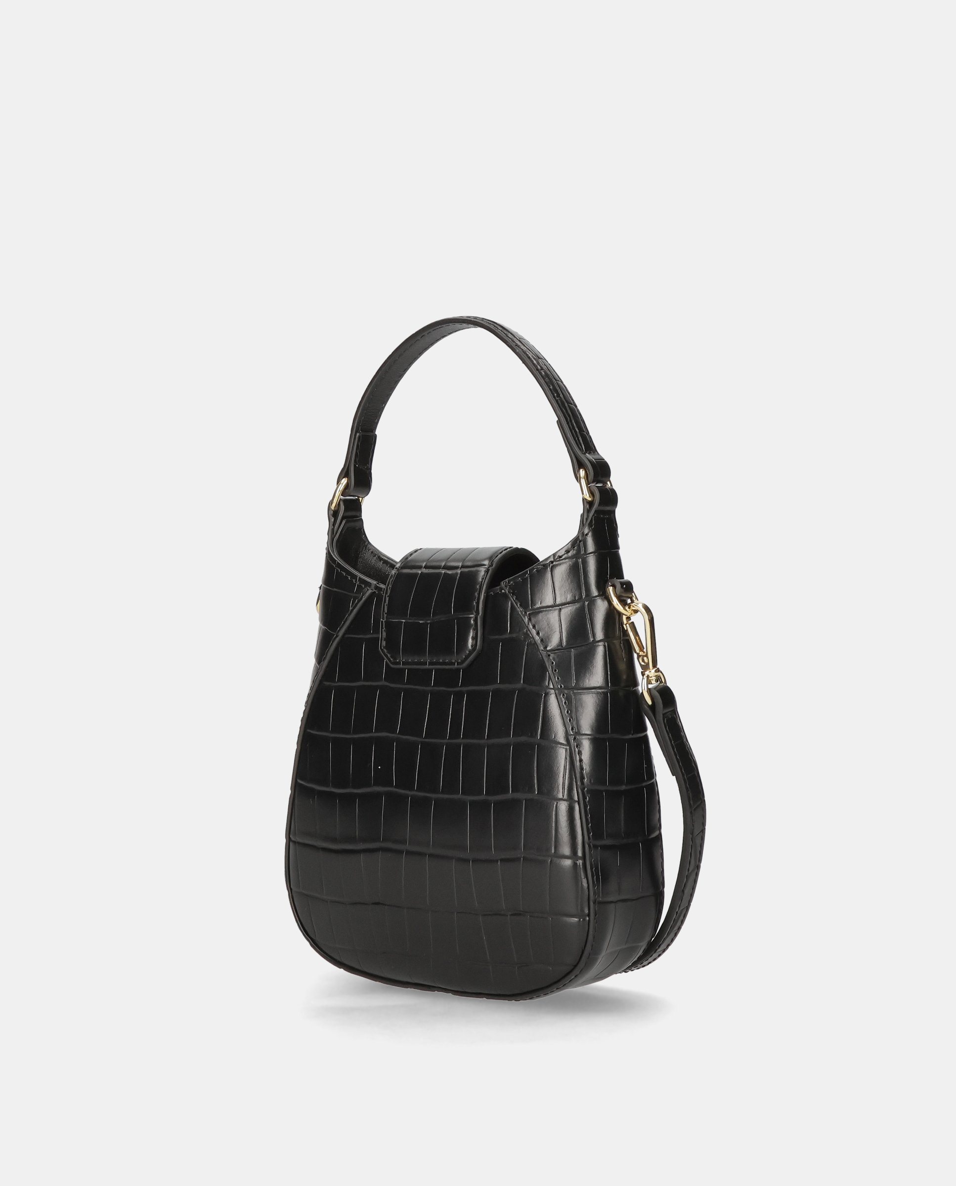 Bolso mini de mujer en piel con asa ajustable - Mascaró - Negro Negro-3