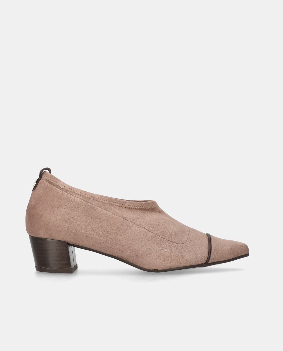 Zapatos de salón greta de mujer en tela efecto ante - Mascaró - Marrón Marrón-1