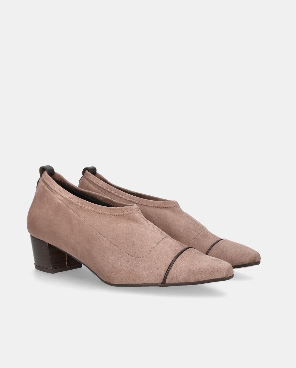 Zapatos de salón greta de mujer en tela efecto ante - Mascaró - Marrón Marrón-3