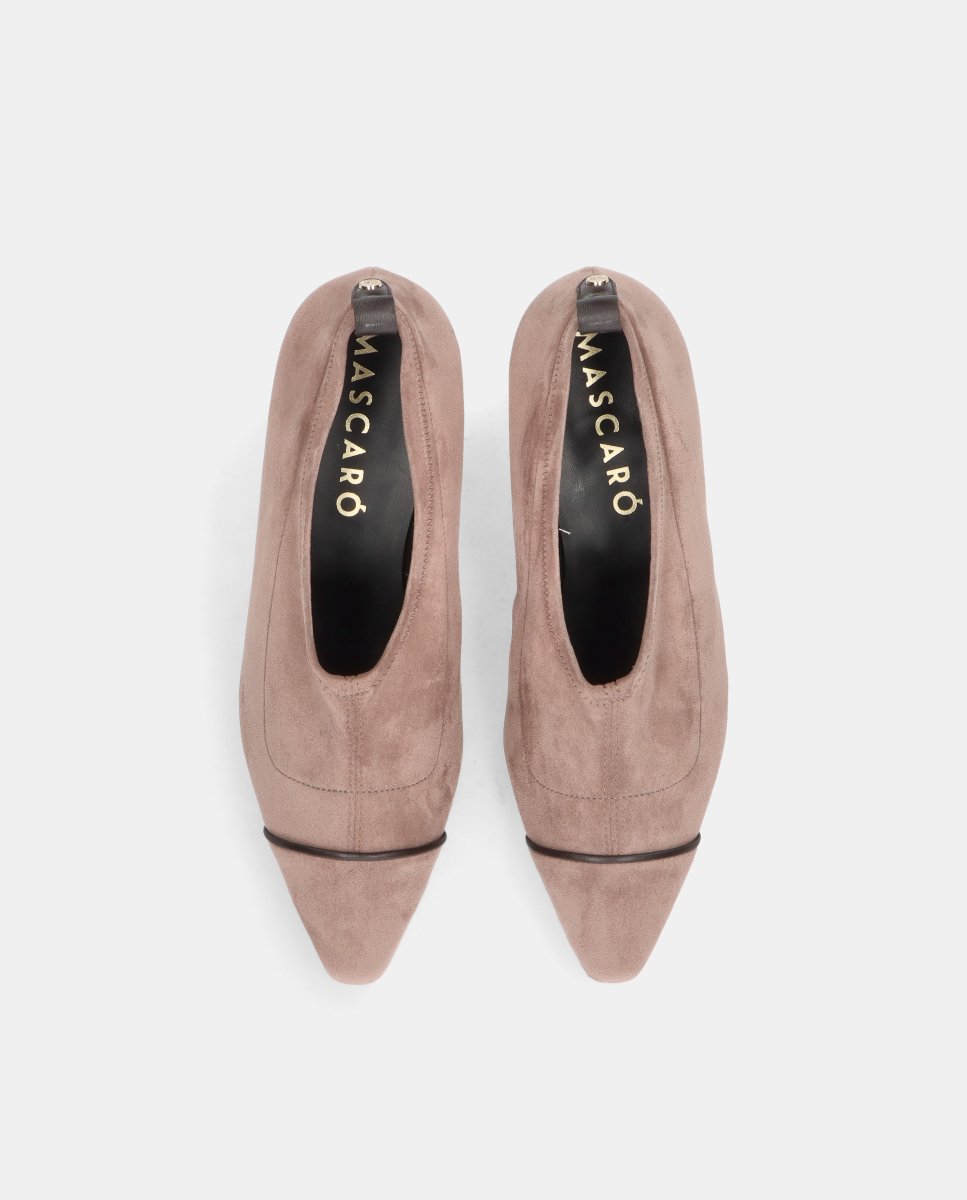 Zapatos de salón greta de mujer en tela efecto ante - Mascaró - Marrón Marrón-2