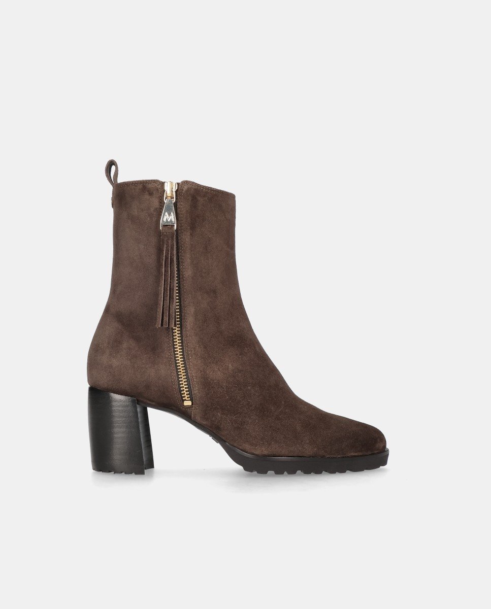 Botines palermo de mujer en ante - Mascaró - Marrón Marrón-1