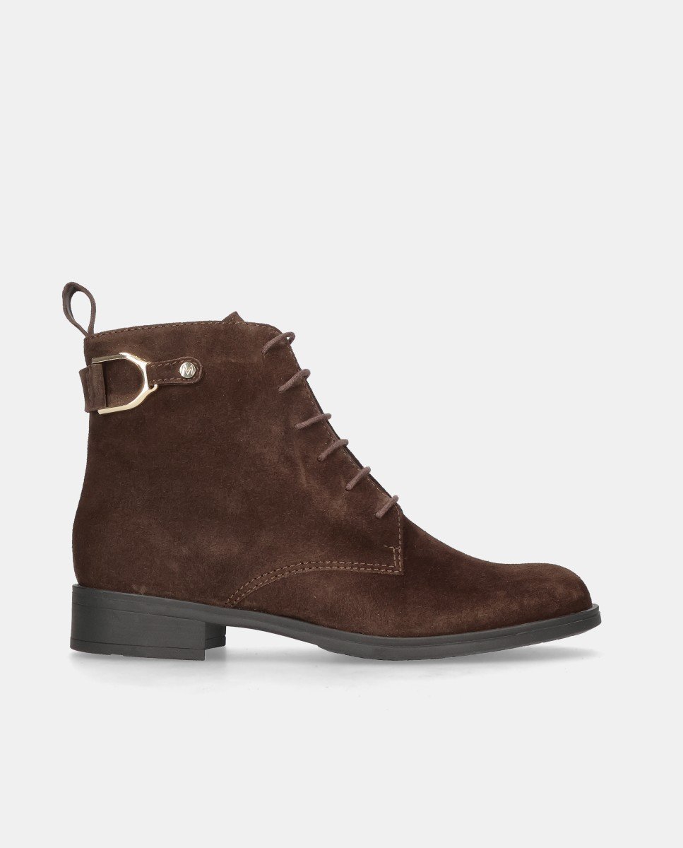 Botines napoli de mujer en ante - Mascaró - Marrón Marrón-1
