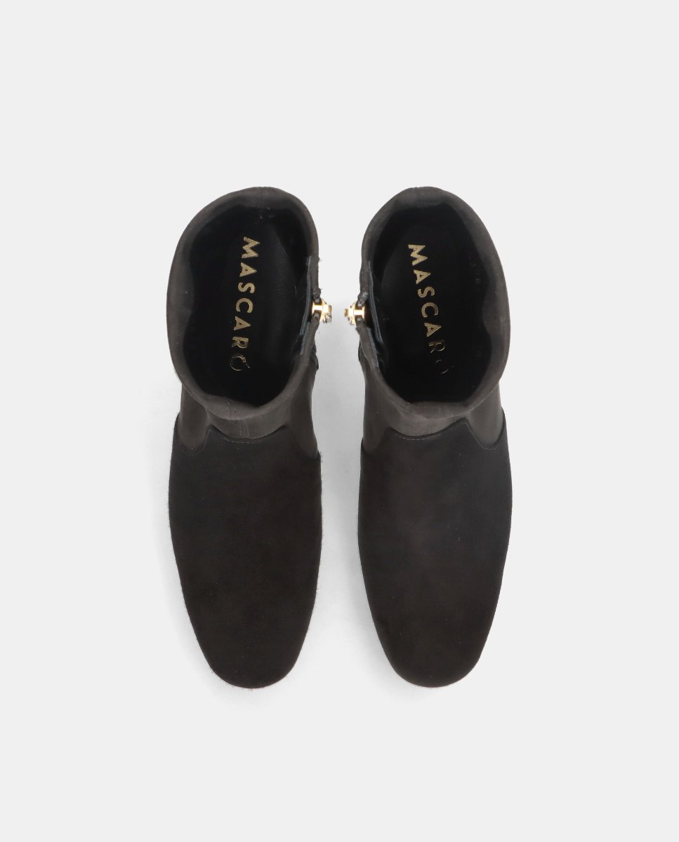 Imagen 3 de Botines milan de mujer en tela efecto ante y ante - Mascaró - Negro Negro