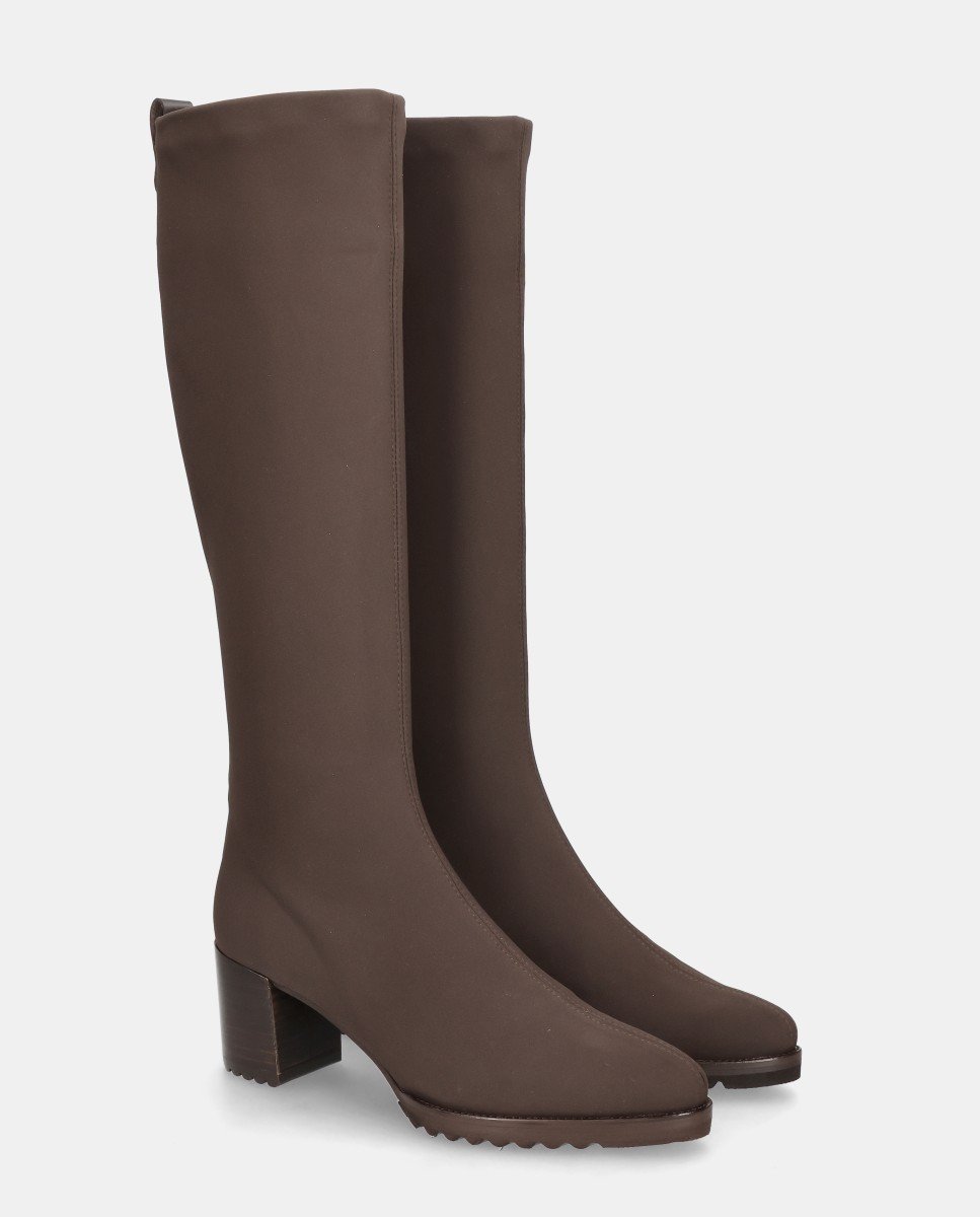 Botas cindy de mujer en tela elástica - Mascaró - Marrón Marrón-3