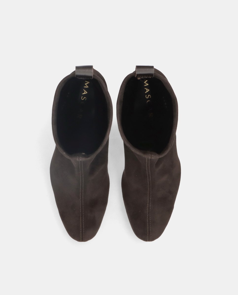 Botines jolie de mujer en tela efecto ante - Mascaró - Marrón Marrón-2