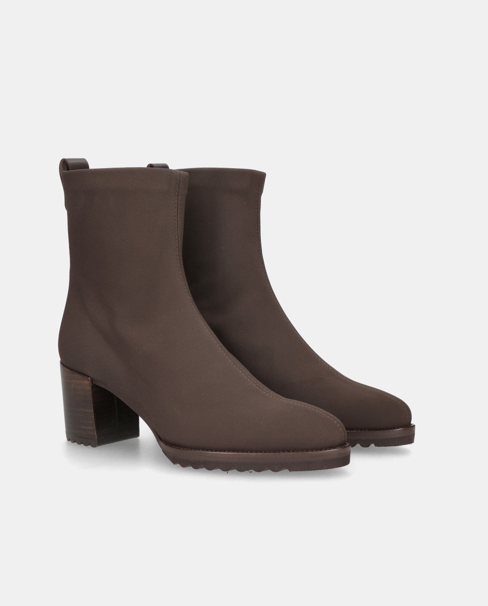 Botines cindy de mujer en tela elástica resistente al agua - Mascaró - Marrón Marrón-2