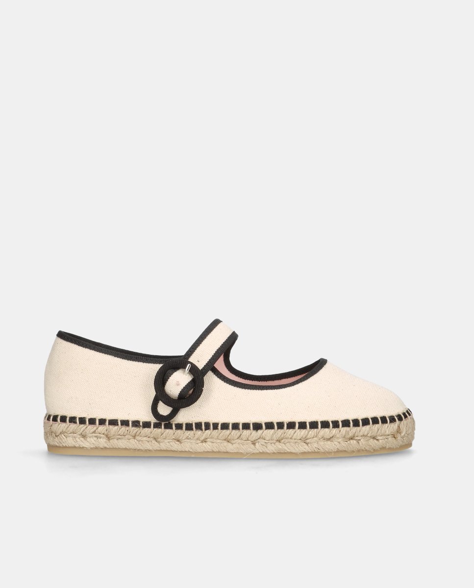 Alpargata athena de mujer en tejido canvas - Pretty Ballerinas - Blanco Blanco-1
