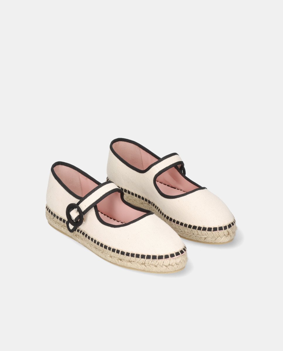 Alpargata athena de mujer en tejido canvas - Pretty Ballerinas - Blanco Blanco-3
