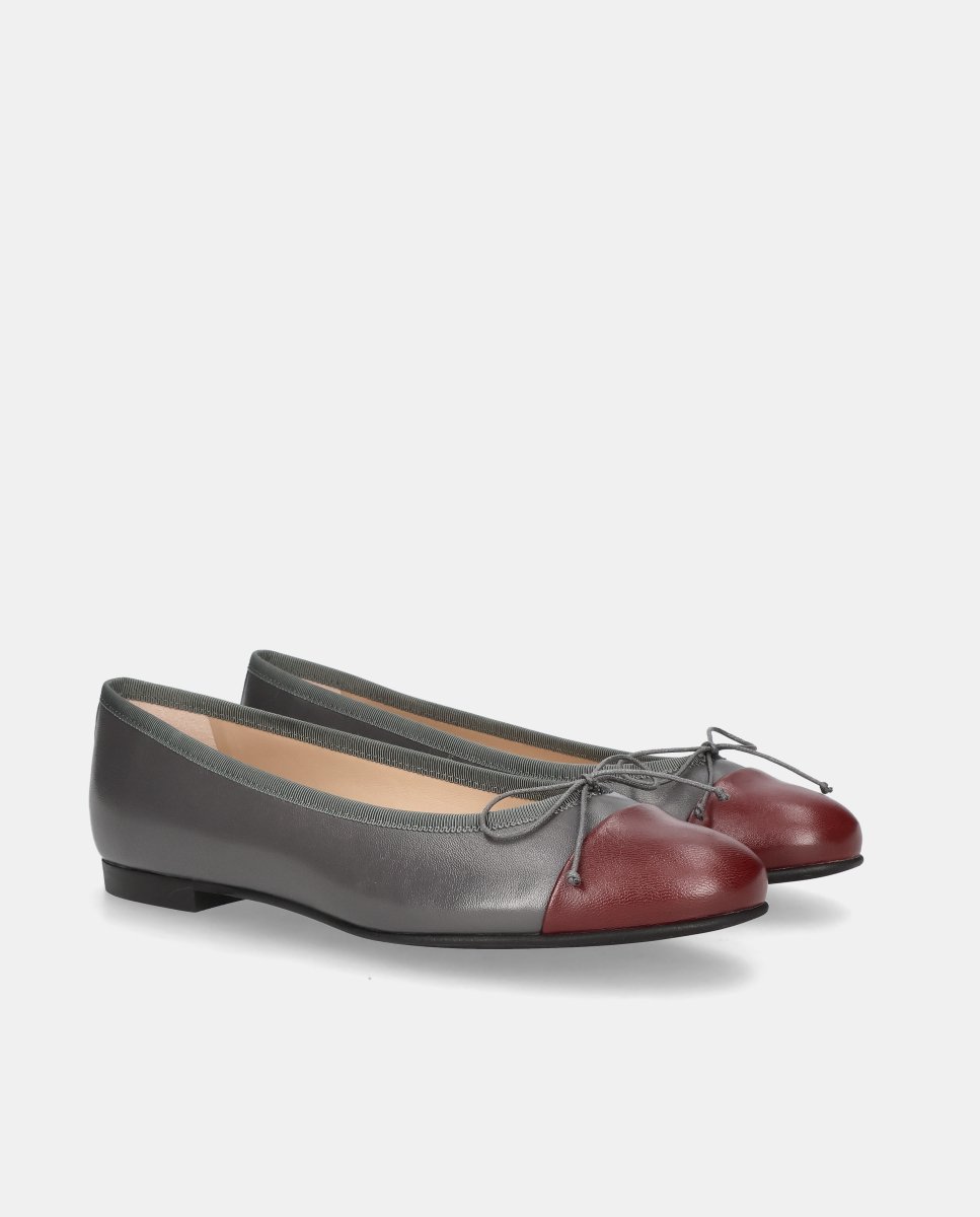 Bailarinas audrey de mujer en napa suave - Mascaró - Gris Gris-3