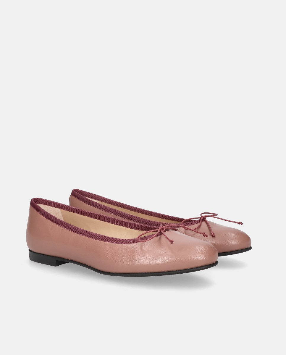 Bailarinas audrey de mujer en napa suave - Mascaró - Rosa Rosa-3