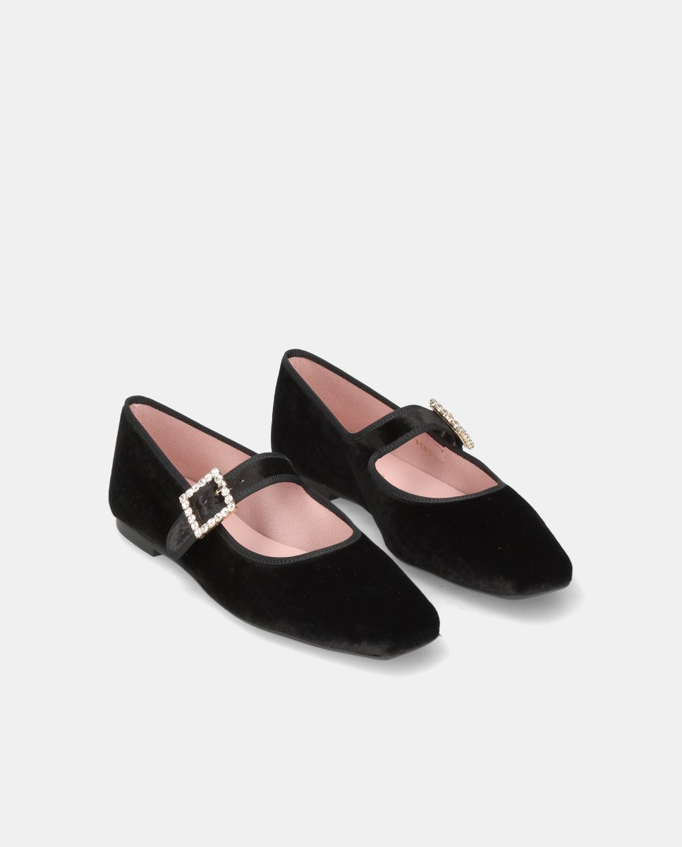Bailarinas camille de mujer en terciopelo - Pretty Ballerinas - Negro Negro-3