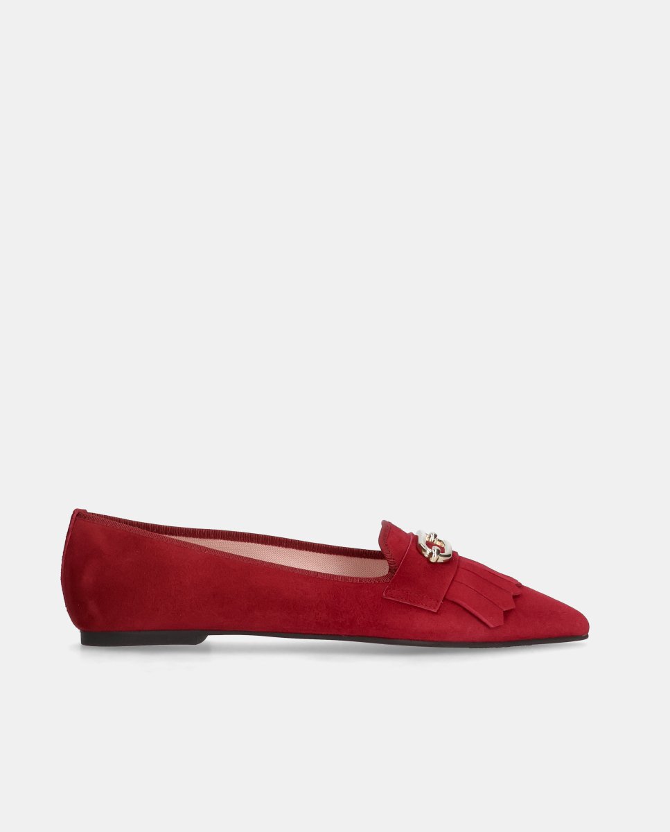 Loafers ella de mujer en ante suave - Pretty Ballerinas - Rojo Rojo-1