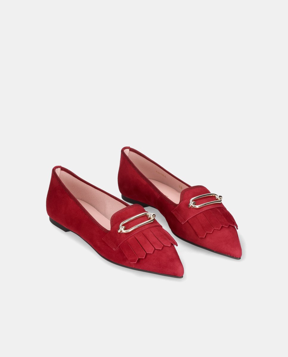 Loafers ella de mujer en ante suave - Pretty Ballerinas - Rojo Rojo-3
