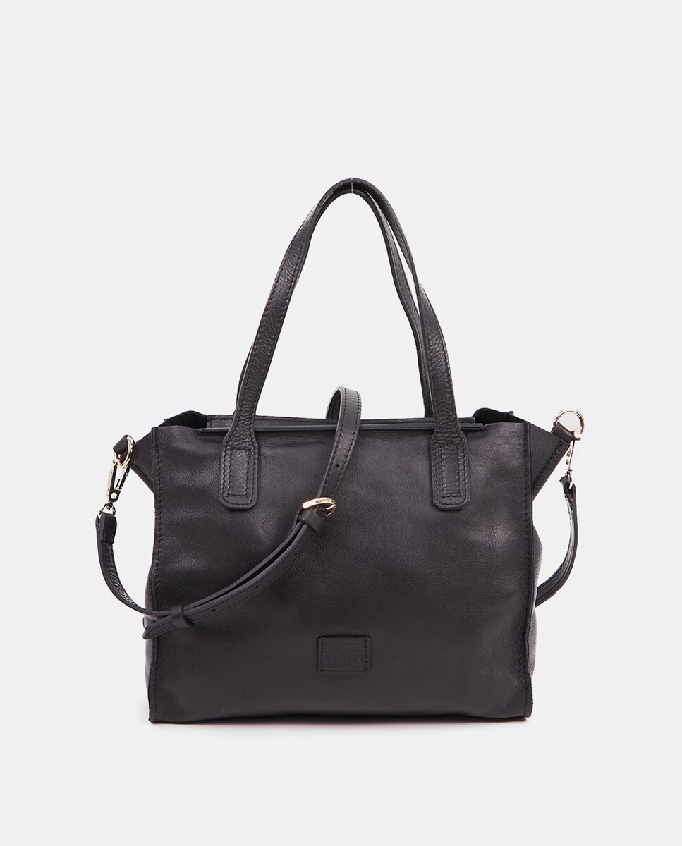 Bolso de mano estilo shopper pequeno Wonderland en piel negra Abbacino El Corte Ingles