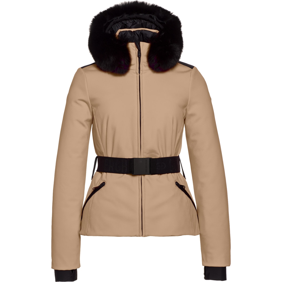 Goldbergh Chaqueta de esquí de mujer Hida Faux Border Marrón