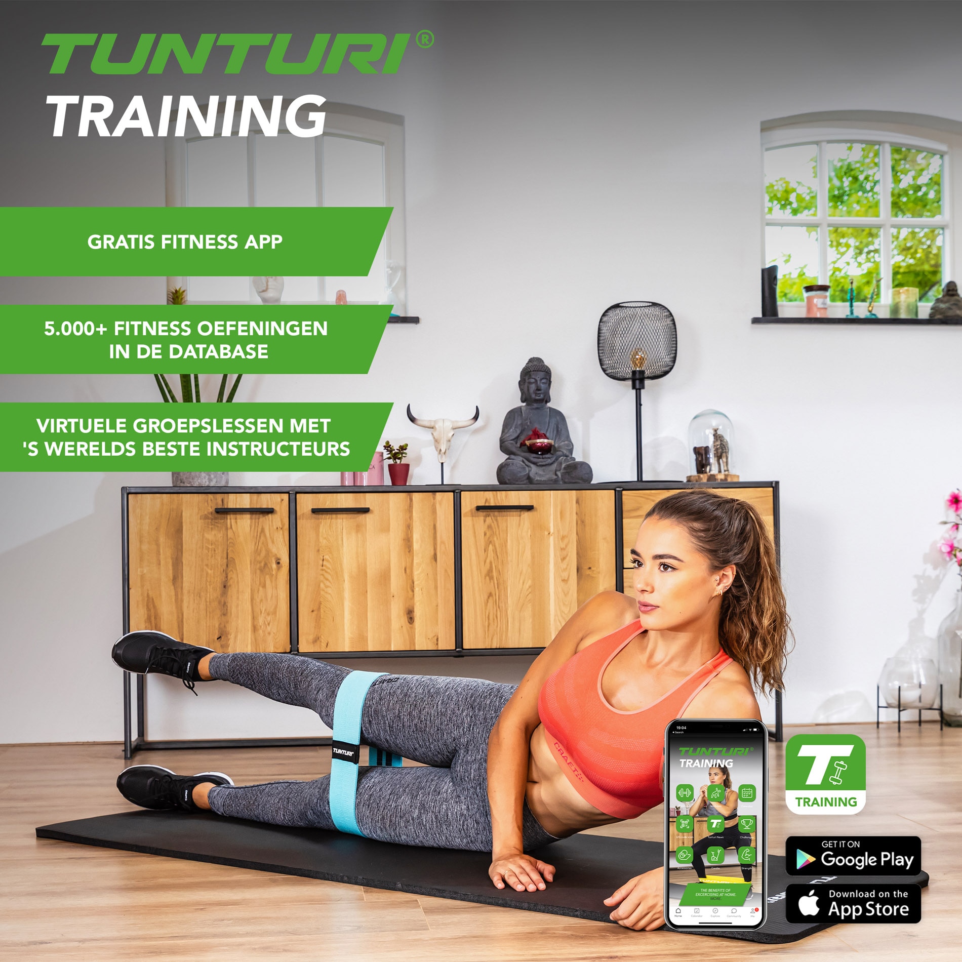 Esterilla para fitness NBR Tunturi - Rosa Rosa-2