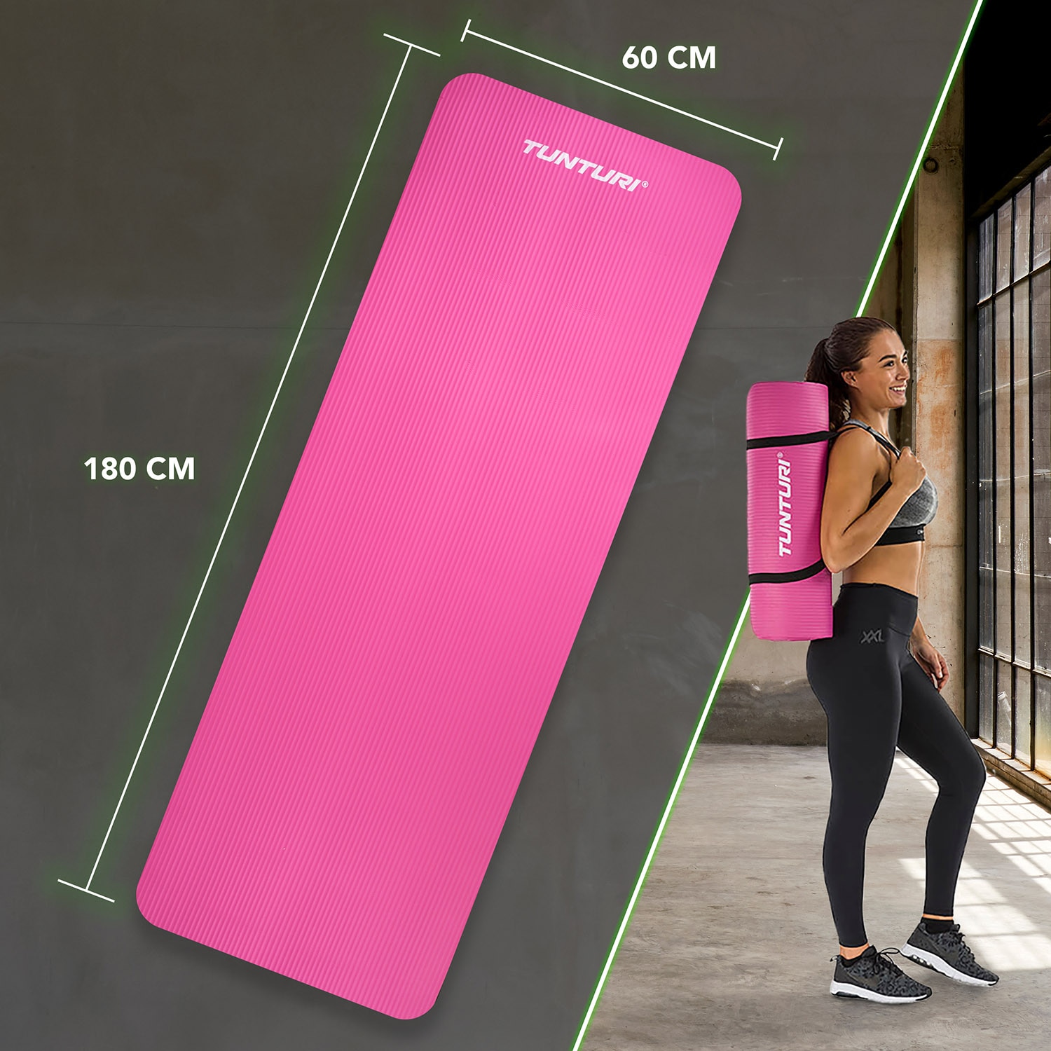 Esterilla para fitness NBR Tunturi - Rosa Rosa-5