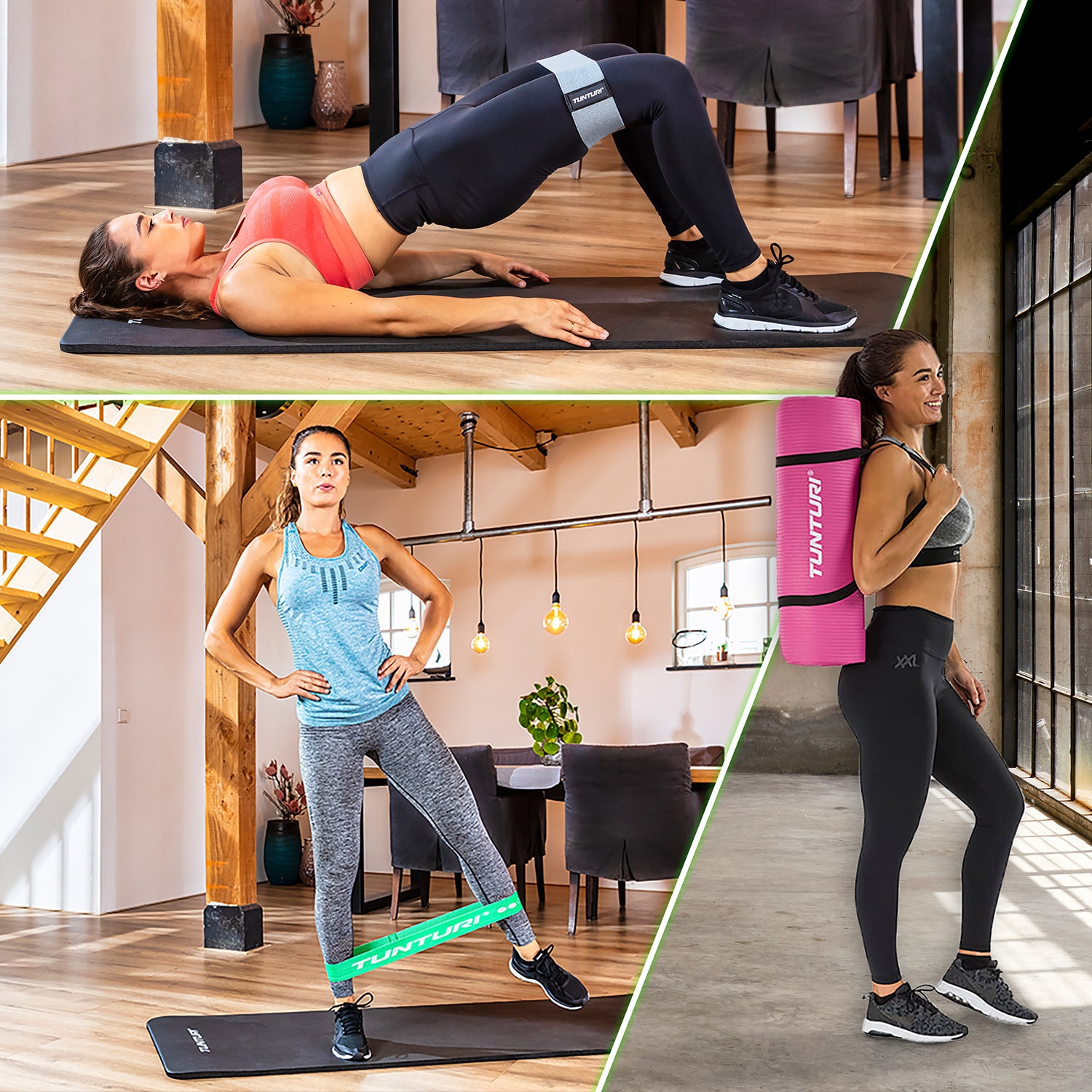 Esterilla para fitness NBR Tunturi - Rosa Rosa-6