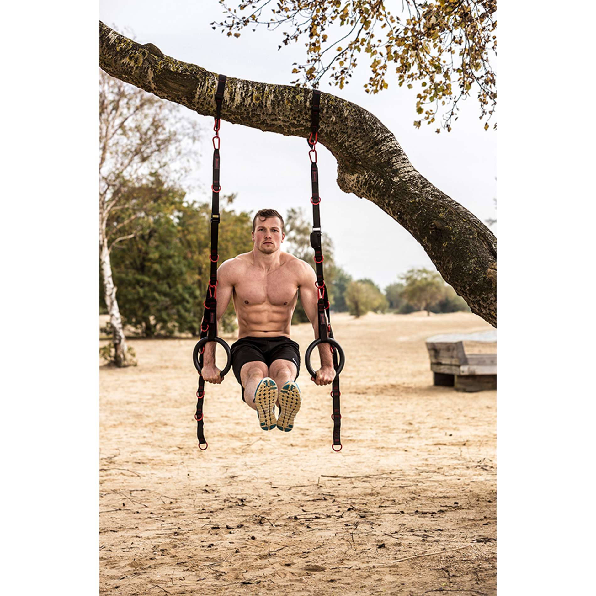 Set de entrenamiento en suspension Pro Tunturi - Rojo Rojo-3