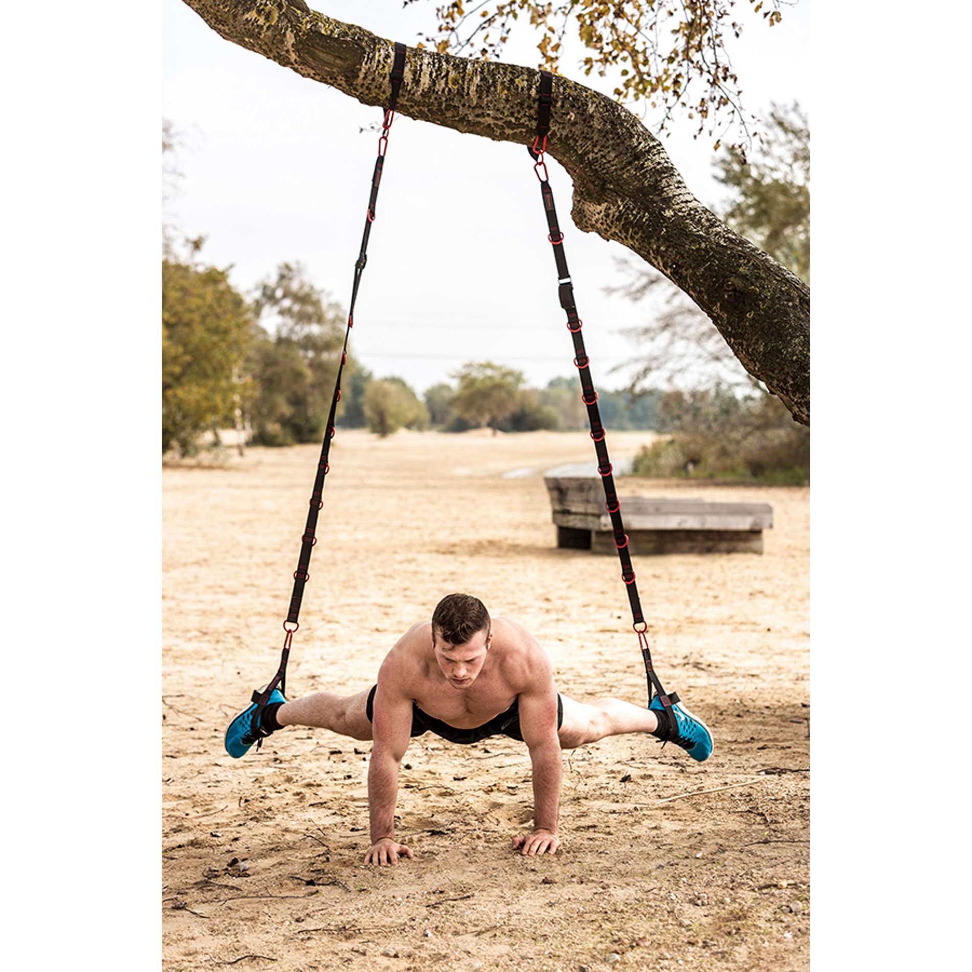 Set de entrenamiento en suspension Pro Tunturi - Rojo Rojo-5