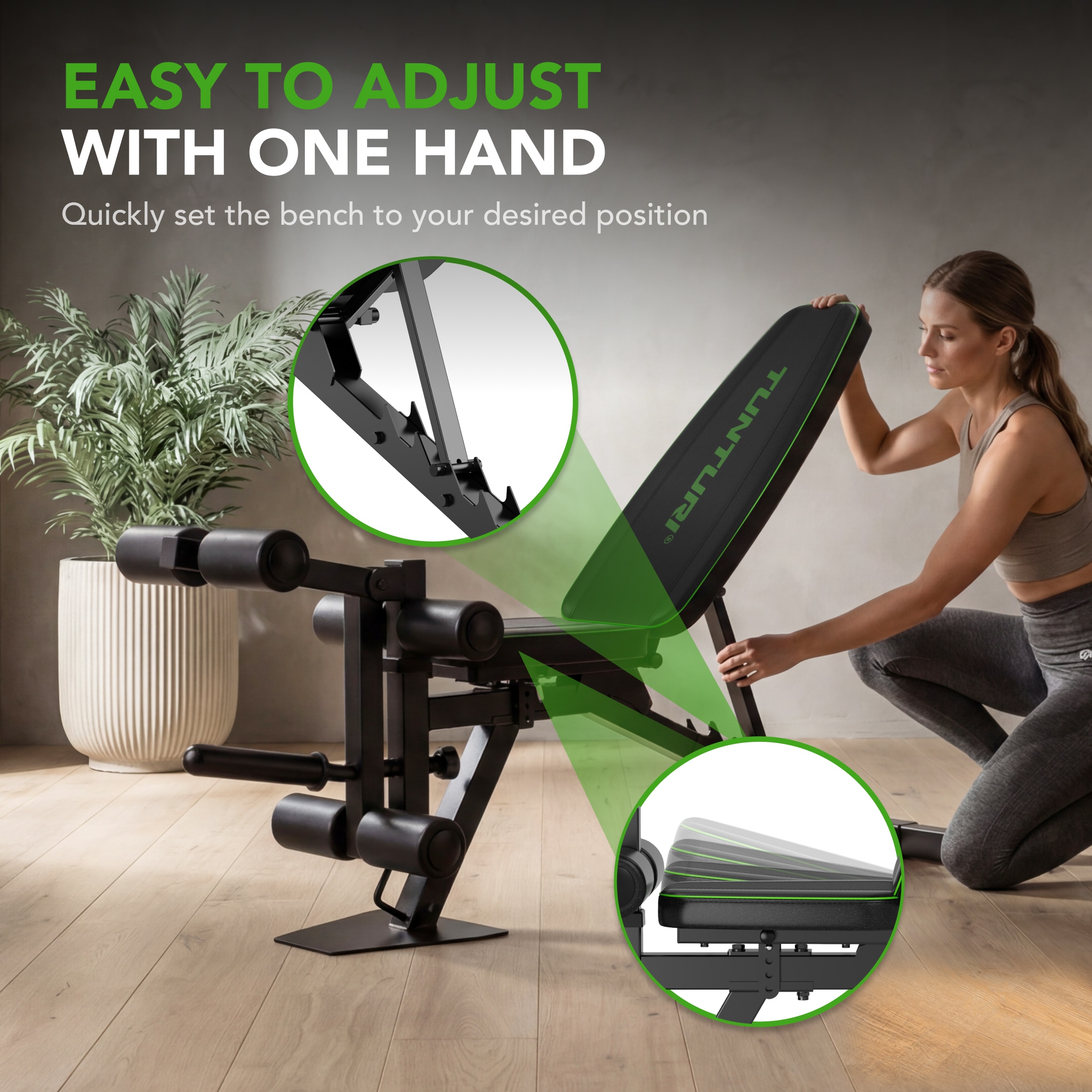 Imagen 4 de Banco de musculación UB60 Utility Bench Tunturi - Negro Negro