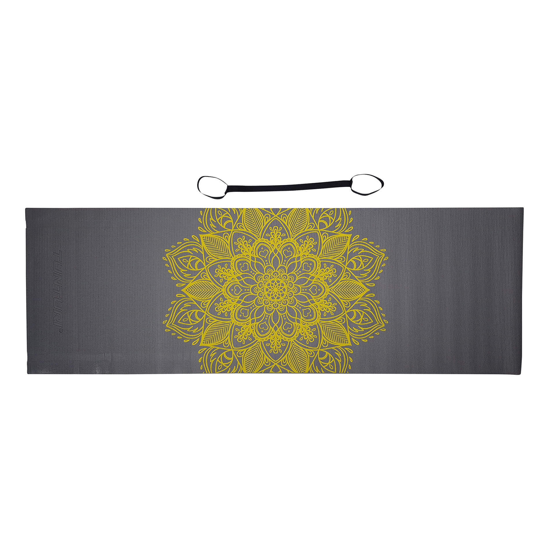 Esterilla de Yoga con elástico de transporte decoración floral Tunturi - Gris Gris-3