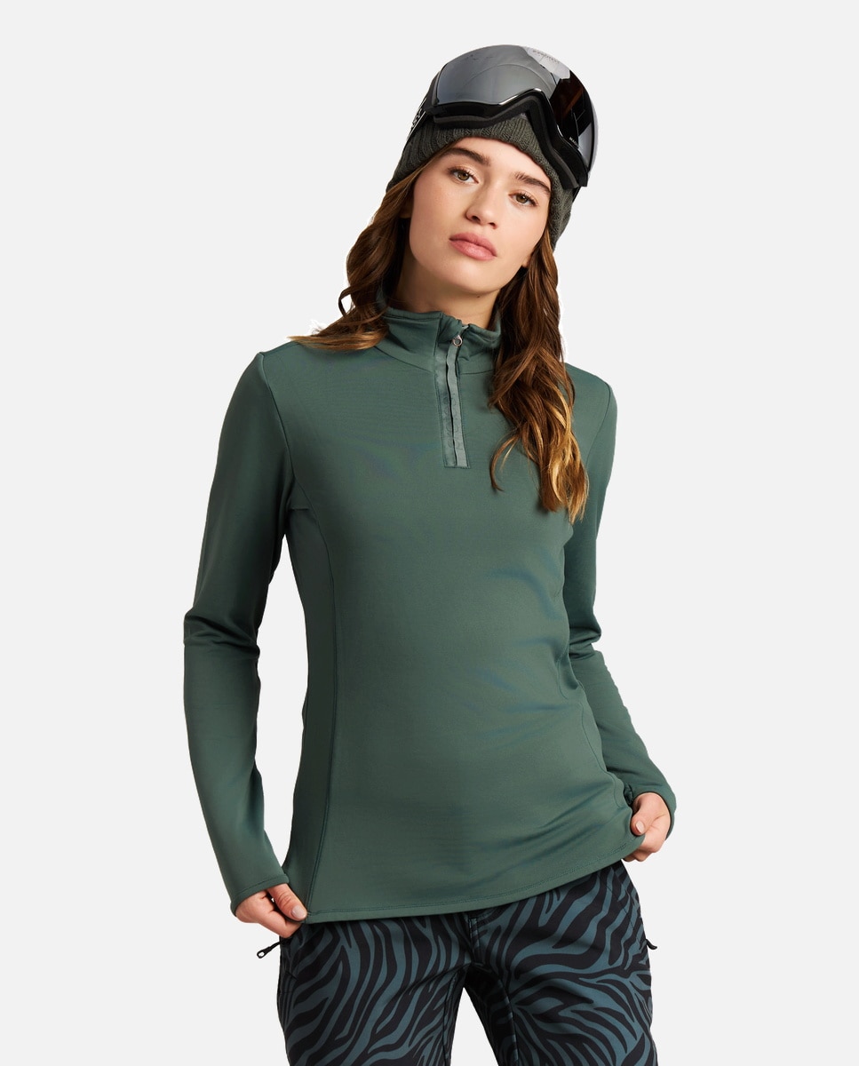 Forro polar de esquí de mujer Refabriz 1/4 zip Protest - Verde Verde-1