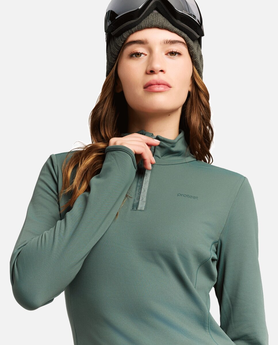 Forro polar de esquí de mujer Refabriz 1/4 zip Protest - Verde Verde-5