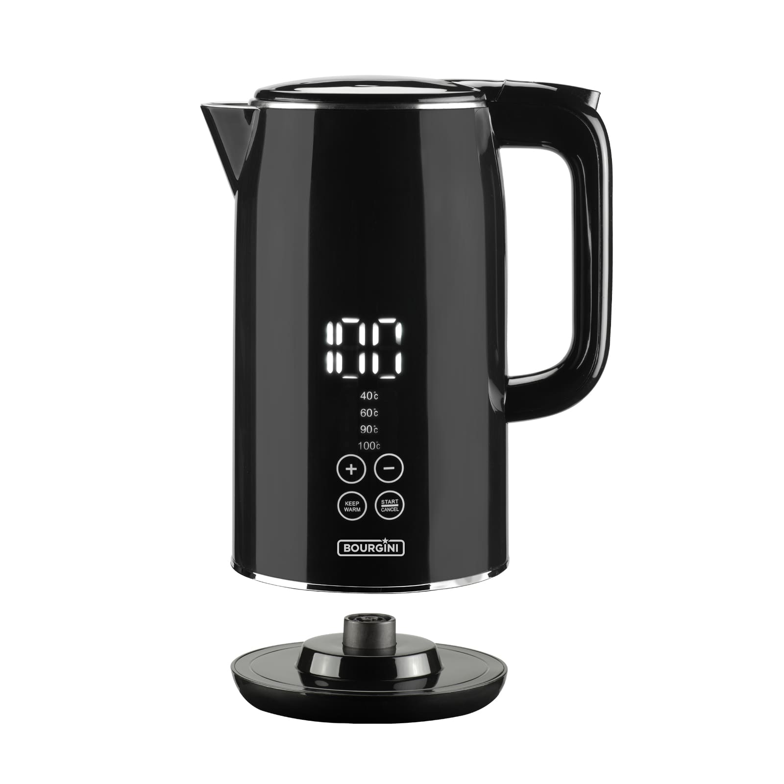 Hervidor de agua Bourgini digital con regulación de temperatura 2200W 1,7 L - Negro Negro-4