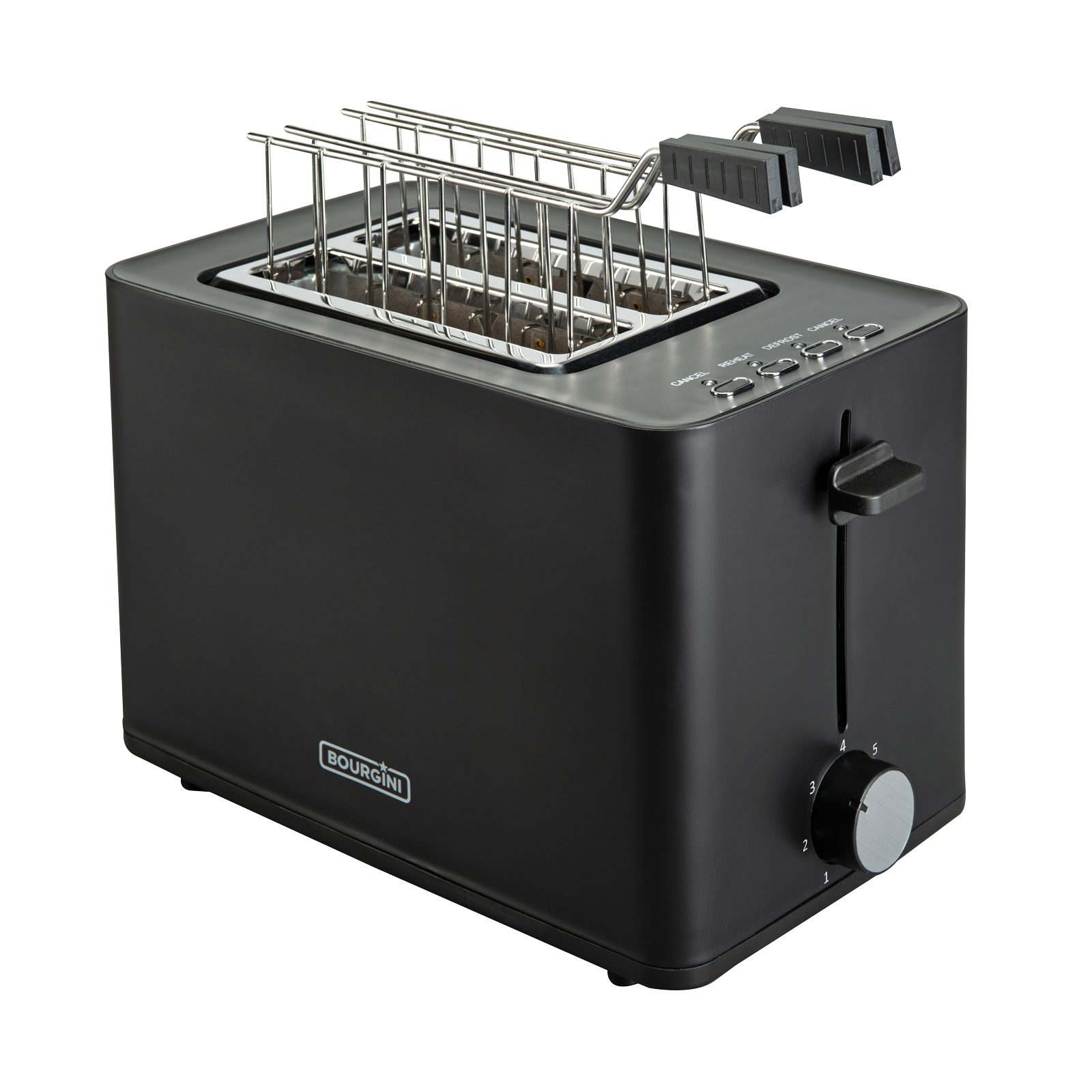 Tostador Bourgini con 2 ranuras y accesorio para sandwichera - Negro Negro-3